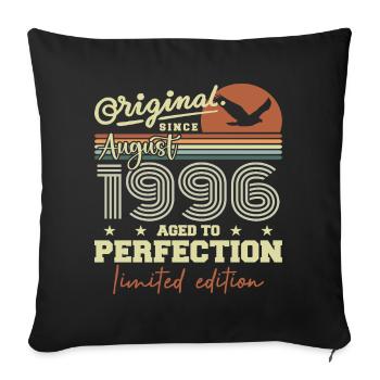 August 1996 Birthday August 1996 Vintage August 1996 - Sofa pillowcase 17,3'' x 17,3'' (45 x 45 cm) - black - Front