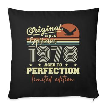 Born in September 1978 September - September 1978 - Sofa pillowcase 17,3'' x 17,3'' (45 x 45 cm) - black - Front