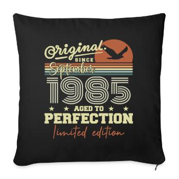 Born in September 1985 September - September 1985 - Sofa pillowcase 17,3'' x 17,3'' (45 x 45 cm) - black - Front