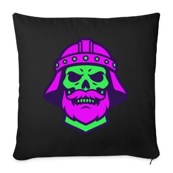 Crâne Guerrier Pop Art - Housse de coussin décorative 45 x 45 cm - noir - Devant