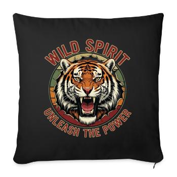 Wild Spirit Lion Motif Design - Sofa pillowcase 17,3'' x 17,3'' (45 x 45 cm) - black - Front