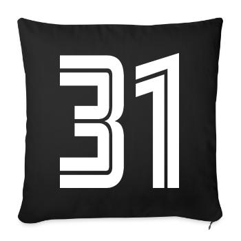 Maillot numéro 31 – Cadeau anniversaire 31 ans - Housse de coussin décorative 45 x 45 cm - noir - Devant