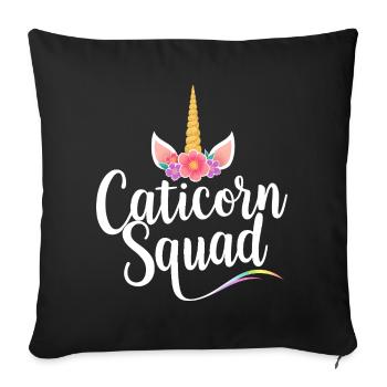 Caticorn Squad - Sofa pillowcase 17,3'' x 17,3'' (45 x 45 cm) - black - Front
