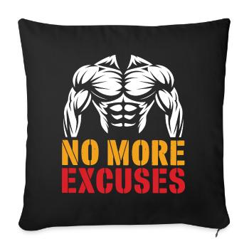 Torse musclé avec message motivant - Housse de coussin décorative 45 x 45 cm - noir - Devant