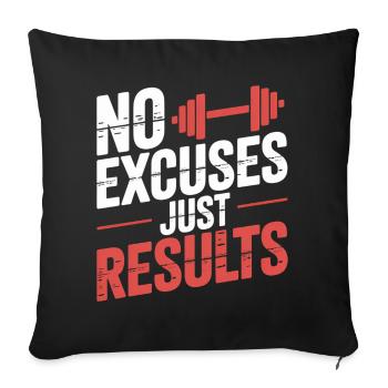 Pas d'excuses, résultats - Housse de coussin décorative 45 x 45 cm - noir - Devant