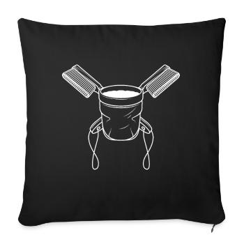 Chalkbag & Brushes - White - Sofa pillowcase 17,3'' x 17,3'' (45 x 45 cm) - black - Front
