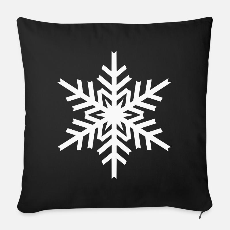 Geometrische Schneeflocke  - Sofakissenbezug 45 x 45 cm - Schwarz