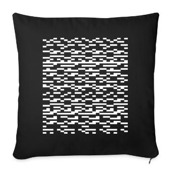 Glitch Grid Monochromes Muster - Sofakissenbezug 45 x 45 cm - Schwarz - Vorne