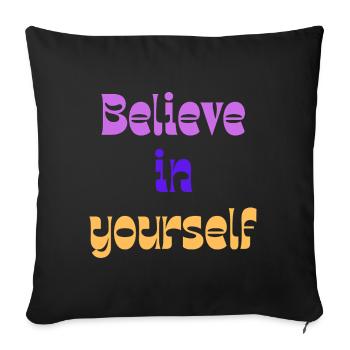 Believe in Yourself Retro Gradient - Sofa pillowcase 17,3'' x 17,3'' (45 x 45 cm) - black - Front