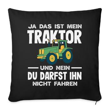 Ja das ist mein Traktor Du darfst nicht fahren - Housse de coussin décorative 45 x 45 cm - noir - Devant