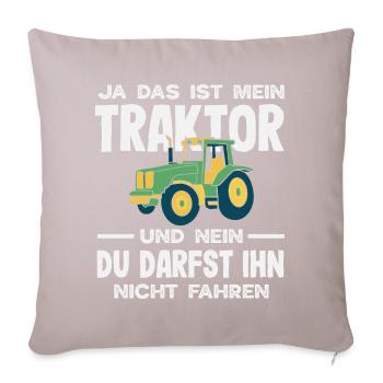 Yes, that's my tractor You're not allowed to drive - Sofa pillowcase 17,3'' x 17,3'' (45 x 45 cm) - light taupe - Front