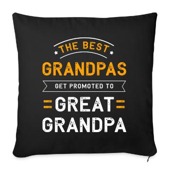 Grandpa Grandpa Grandchild Grandpa Grandpa - Sofa pillowcase 17,3'' x 17,3'' (45 x 45 cm) - black - Front