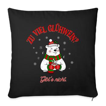 Weihnachten Glühwein Humor Eisbär Spruch - Sofakissenbezug 45 x 45 cm - Schwarz - Vorne