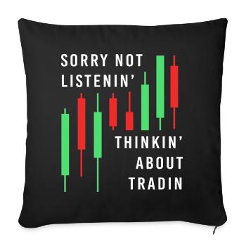 Money Finance Stocks Trading Bitcoin Capital - Sofa pillowcase 17,3'' x 17,3'' (45 x 45 cm) - black - Front