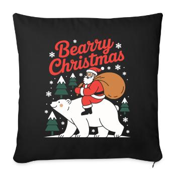 Ours de Noël Bearry Noël Noël - Housse de coussin décorative 45 x 45 cm - noir - Devant