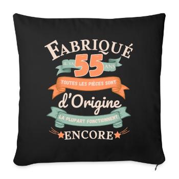 Made 55 Years Ago Original Parts - Sofa pillowcase 17,3'' x 17,3'' (45 x 45 cm) - black - Front