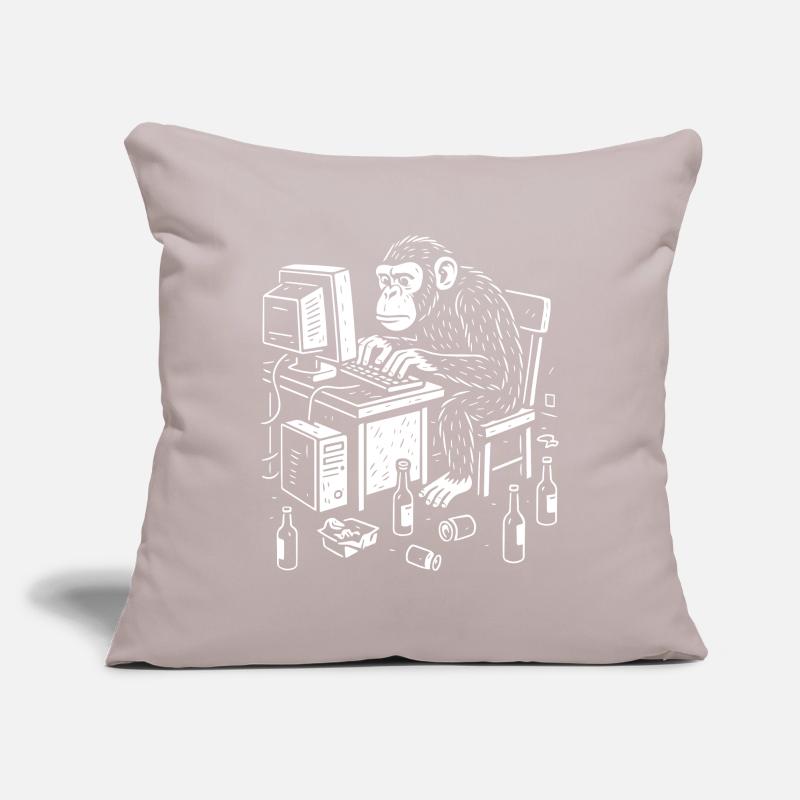Deskbound Monkey Coder Sofa pillowcase 17,3'' x 17,3'' (45 x 45 cm)