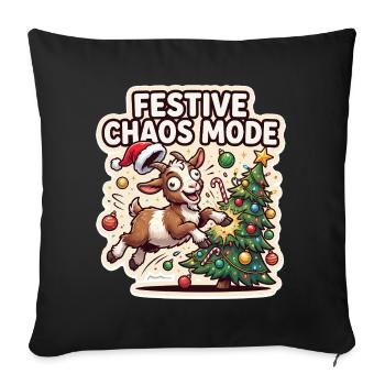 Festive Chaos Fashion Goat Christmas - Sofa pillowcase 17,3'' x 17,3'' (45 x 45 cm) - black - Front