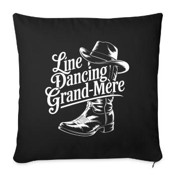Line Dancing Grand-Mère - Housse de coussin décorative 45 x 45 cm - noir - Devant