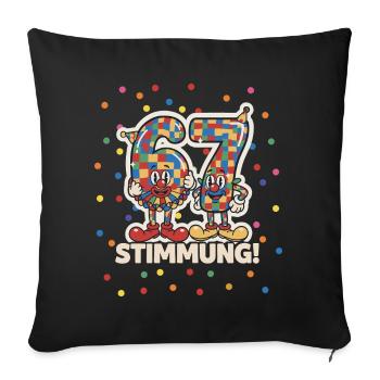 Costume de 67 Meme – Cadeau drôle de Carnaval - Housse de coussin décorative 45 x 45 cm - noir - Devant