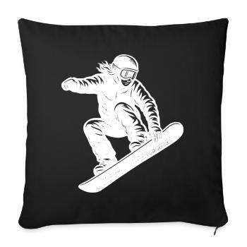 Motif de snowboard pour les vrais amoureux - Housse de coussin décorative 45 x 45 cm - noir - Devant