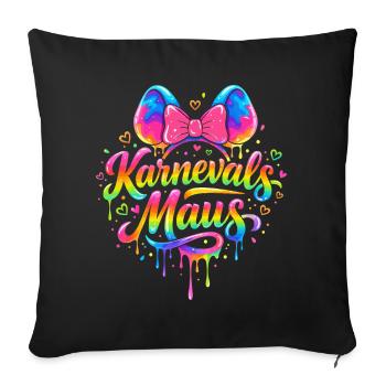 Fête amusante de carnaval avec costume de souris - Housse de coussin décorative 45 x 45 cm - noir - Devant