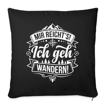 I Go Hiking Mountain Logo - Sofa pillowcase 17,3'' x 17,3'' (45 x 45 cm) - black - Front