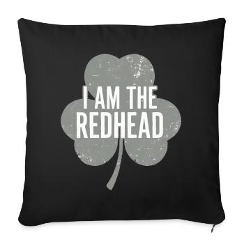 Je suis la fierté du trèfle rouquin - Housse de coussin décorative 45 x 45 cm - noir - Devant