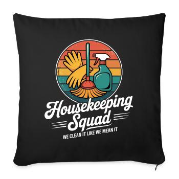 Funny Cleaning Design - Sofa pillowcase 17,3'' x 17,3'' (45 x 45 cm) - black - Front