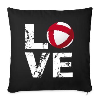 Love Radball, Radballer, Hallenradsport - Sofakissenbezug 45 x 45 cm - Schwarz - Vorne