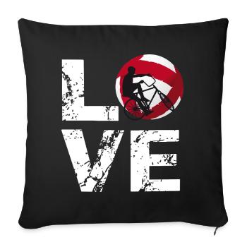 Love Cycling Ball, Cycling Players, Indoor Cycling - Sofa pillowcase 17,3'' x 17,3'' (45 x 45 cm) - black - Front