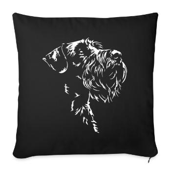 Cesky Terrier Silhouette Chien Wilsigns - Housse de coussin décorative 45 x 45 cm - noir - Devant