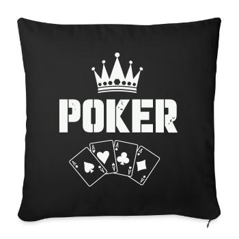 König Poker Karten Design - Sofakissenbezug 45 x 45 cm - Schwarz - Vorne