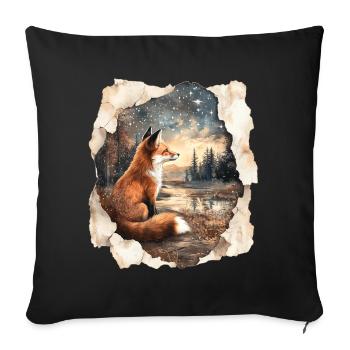 Fox Stars - Sofa pillowcase 17,3'' x 17,3'' (45 x 45 cm) - black - Front