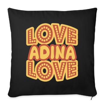Saying Adina - Sofa pillowcase 17,3'' x 17,3'' (45 x 45 cm) - black - Front