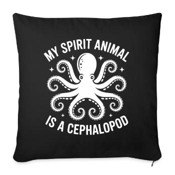 Âme de pieuvre disant la chemise - Housse de coussin décorative 45 x 45 cm - noir - Devant