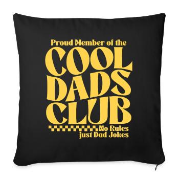 Club des papas cool - Cadeau de la fête des pères des papas - Housse de coussin décorative 45 x 45 cm - noir - Devant