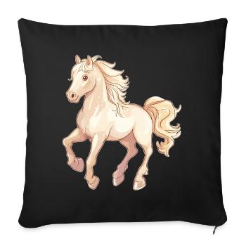 Horse - Sofa pillowcase 17,3'' x 17,3'' (45 x 45 cm) - black - Front