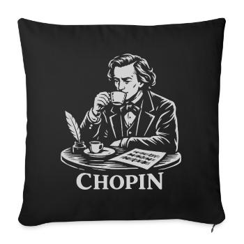 Chopin Coffee Portrait Vintage Line Art - Sofa pillowcase 17,3'' x 17,3'' (45 x 45 cm) - black - Front
