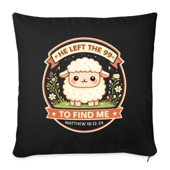 Lamb God Salvation Sheep Bible Verse - Sofa pillowcase 17,3'' x 17,3'' (45 x 45 cm) - black - Front