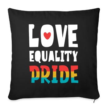 Mois de la Fierté LGBTQ - Amour. L’égalité. Fierté - Housse de coussin décorative 45 x 45 cm - noir - Devant