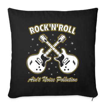 Le rock 'n' roll n’est pas de la pollution sonore - Housse de coussin décorative 45 x 45 cm - noir - Devant