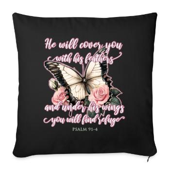 Papillon Christian - Housse de coussin décorative 45 x 45 cm - noir - Devant