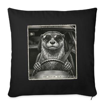 Otter Flashed - Sofa pillowcase 17,3'' x 17,3'' (45 x 45 cm) - black - Front