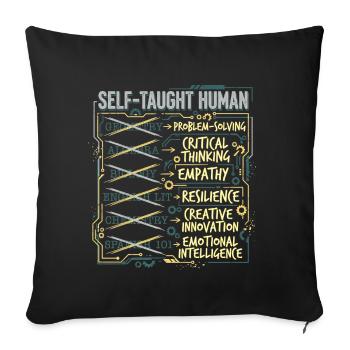 École à domicile - Housse de coussin décorative 45 x 45 cm - noir - Devant