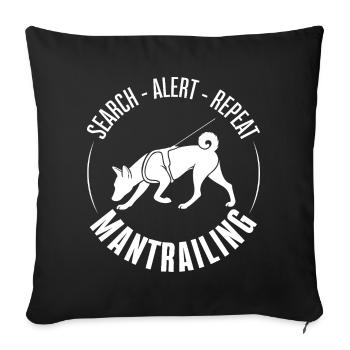 Basenji Mantrailing Dog Sports Search Dogs Wilsigns - Sofa pillowcase 17,3'' x 17,3'' (45 x 45 cm) - black - Front