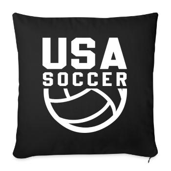 USA Soccer - Housse de coussin décorative 45 x 45 cm - noir - Devant