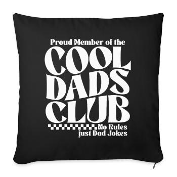 Club des papas cool - Cadeau de la fête des pères des papas - Housse de coussin décorative 45 x 45 cm - noir - Devant
