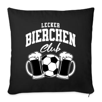 Lecker Bierchen Club Fußball - Sofakissenbezug 45 x 45 cm - Schwarz - Vorne