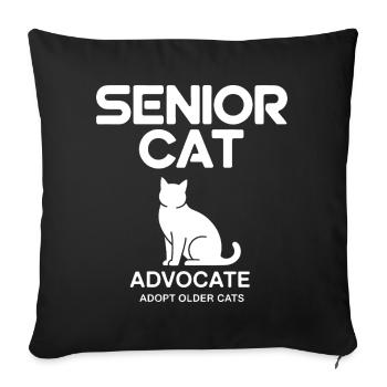 Senior Cat Advocate Logo - Sofa pillowcase 17,3'' x 17,3'' (45 x 45 cm) - black - Front